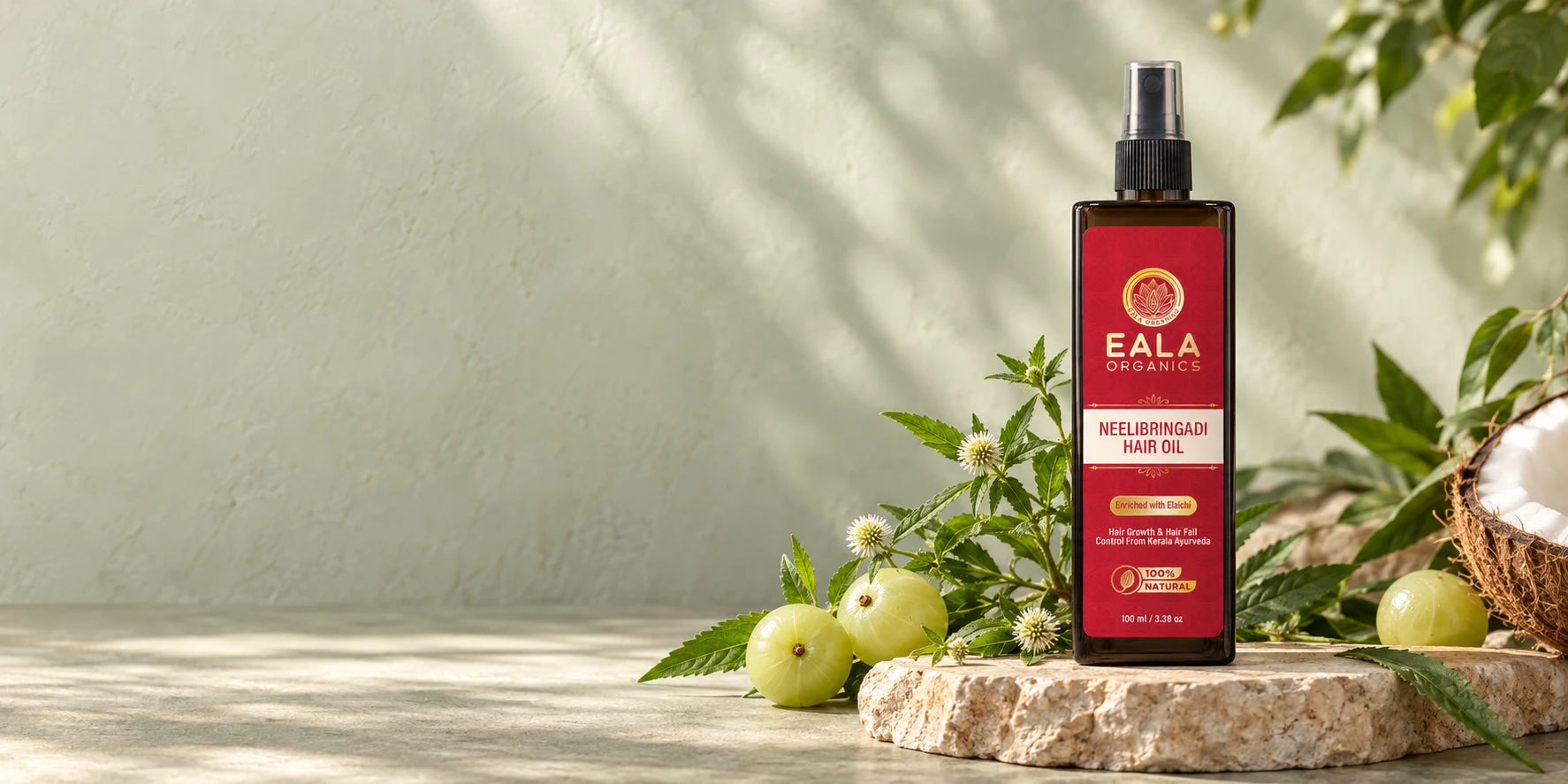 Neelibringadi hair oil with amla and botanical leaves